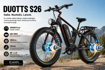 DUOTTS S26 elektrinis dviratis 26" dual motor 48V 20Ah